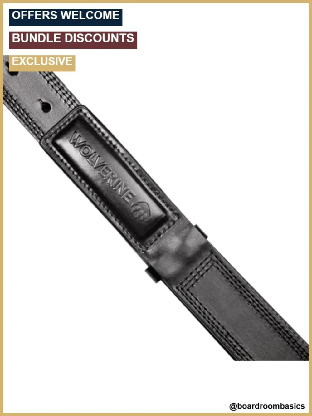 Genuine Full Grain Leather Belt with Padded Buckle for Work & Tactical Use